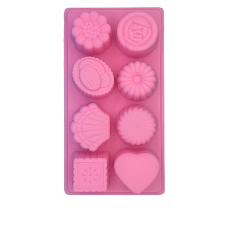 Silicone Cake Mold 8 Even Flower-shaped Right Lower Love Ice Cream Mold Pudding Ice Cream Moon Cake Mold