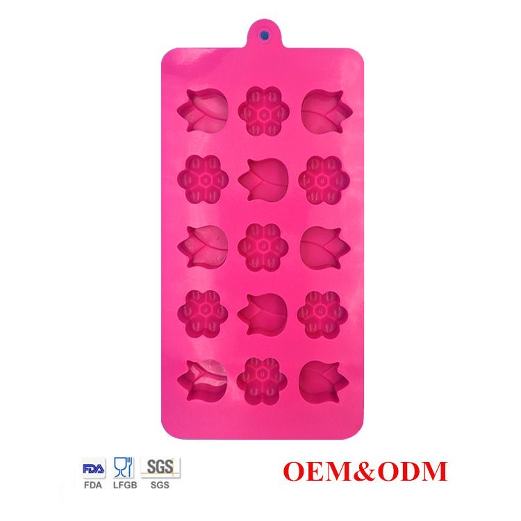 Hair Silicone Cake Mold 15 Tulip Flower Small Chocolate Mold Jelly Rice Cake Small Ice Mold