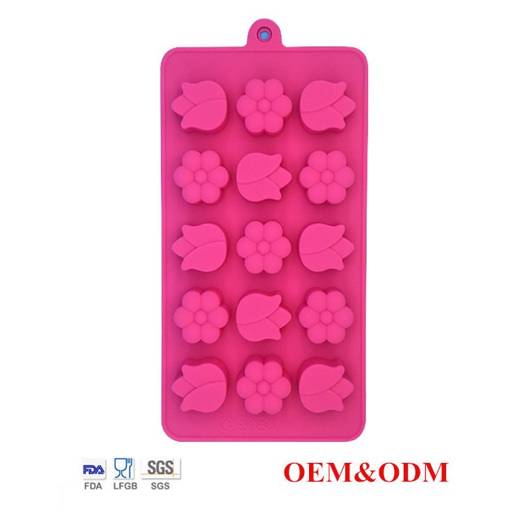 Hair Silicone Cake Mold 15 Tulip Flower Small Chocolate Mold Jelly Rice Cake Small Ice Mold