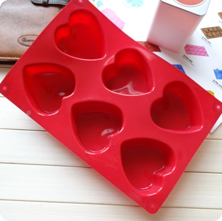 6 Even Love Mousse Silicone Mold Valentine's Day Heart-shaped Pudding Jelly Chocolate Cake Mold