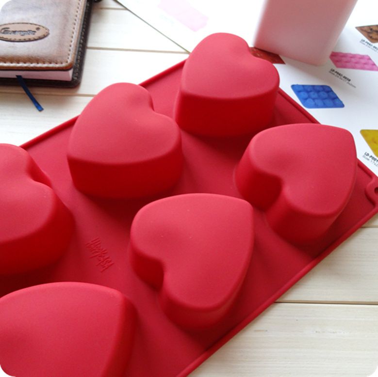 6 Even Love Mousse Silicone Mold Valentine's Day Heart-shaped Pudding Jelly Chocolate Cake Mold