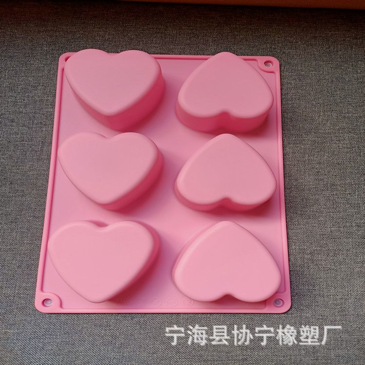 6 Even Love Mousse Silicone Mold Valentine's Day Heart-shaped Pudding Jelly Chocolate Cake Mold