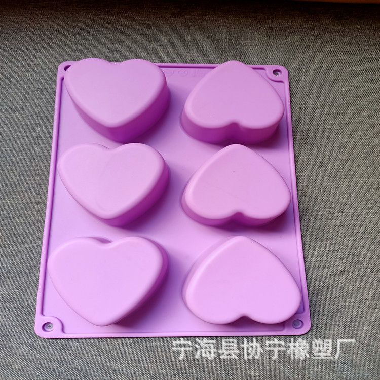 6 Even Love Mousse Silicone Mold Valentine's Day Heart-shaped Pudding Jelly Chocolate Cake Mold