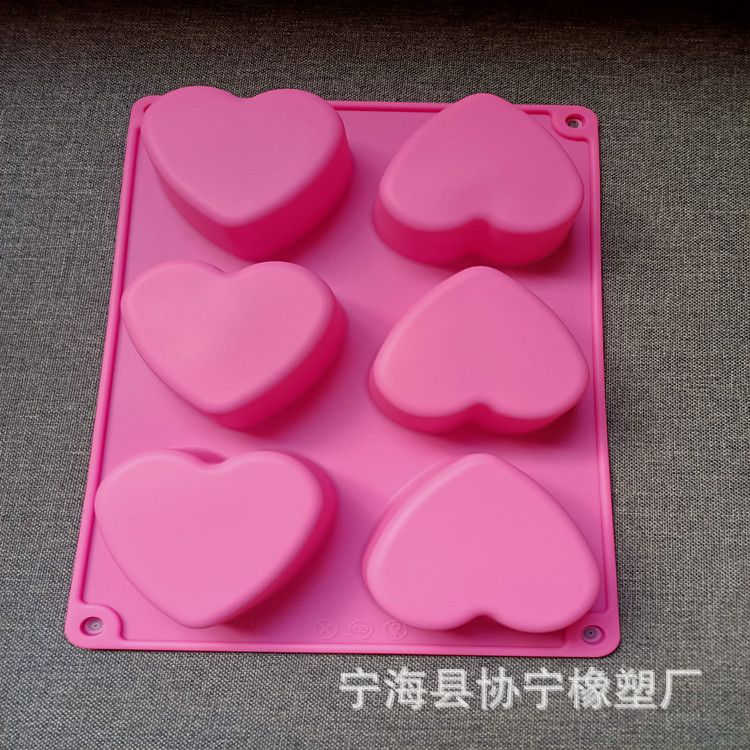 6 Even Love Mousse Silicone Mold Valentine's Day Heart-shaped Pudding Jelly Chocolate Cake Mold