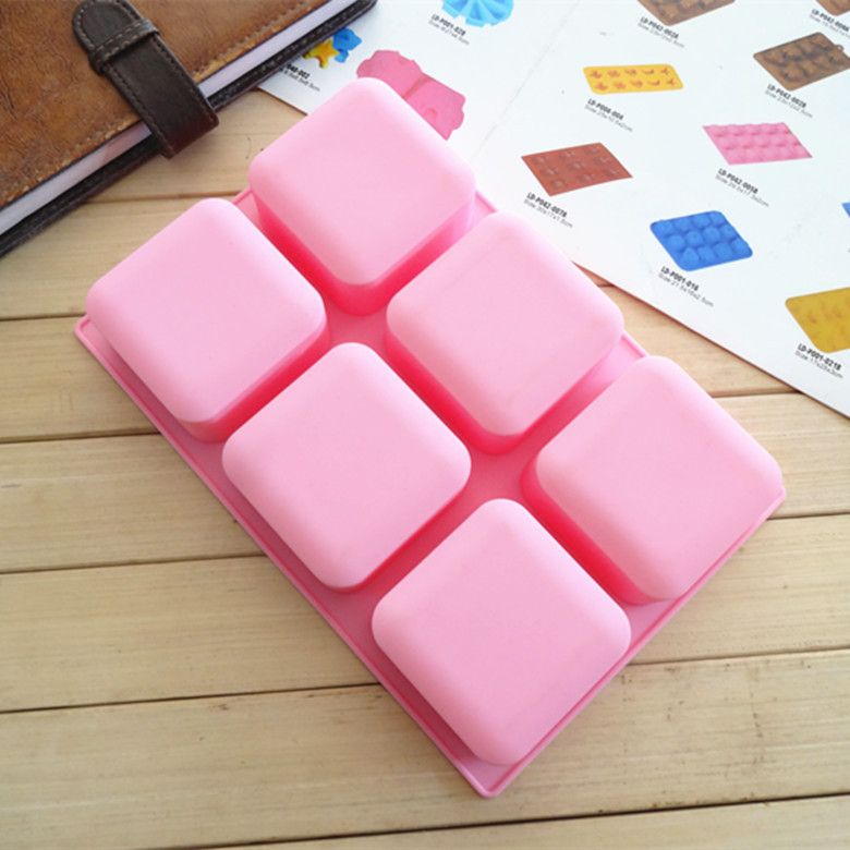 Thickened 6 Round Square Silicone Soap Mold Cold Soap Silicone Mold Cake Mold Ice Rice Cake