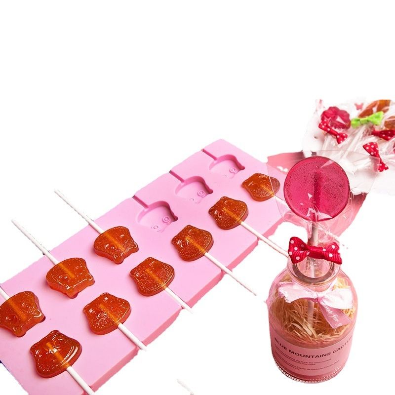 12 Lollipop Mould Cat's Claw Suit Household Silicone Cartoon Flip Candy Mould Cat's Claw Candy Tool Dripping Mould