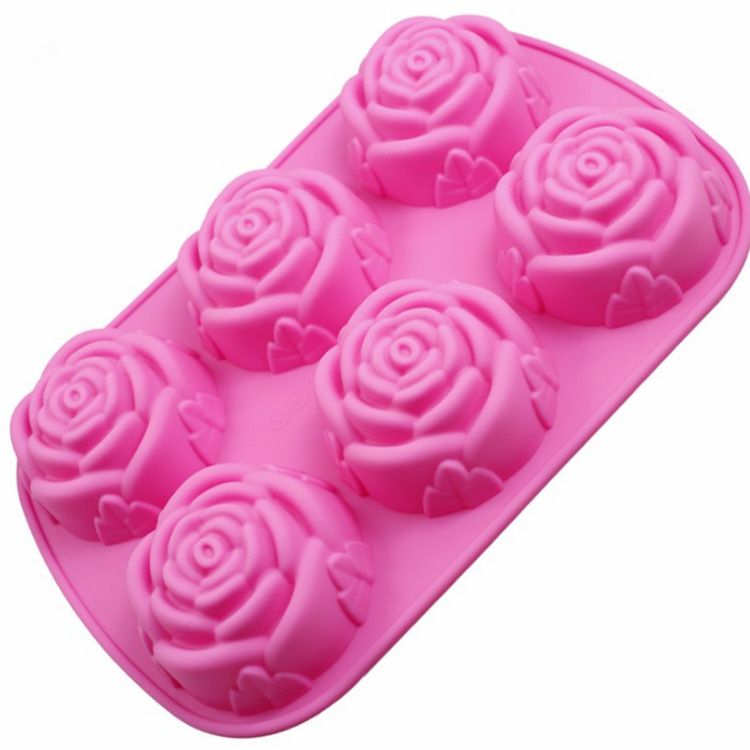 High Temperature Resistant Handmade 6 Rose Cake Molding Soap Soap Silicone Mold