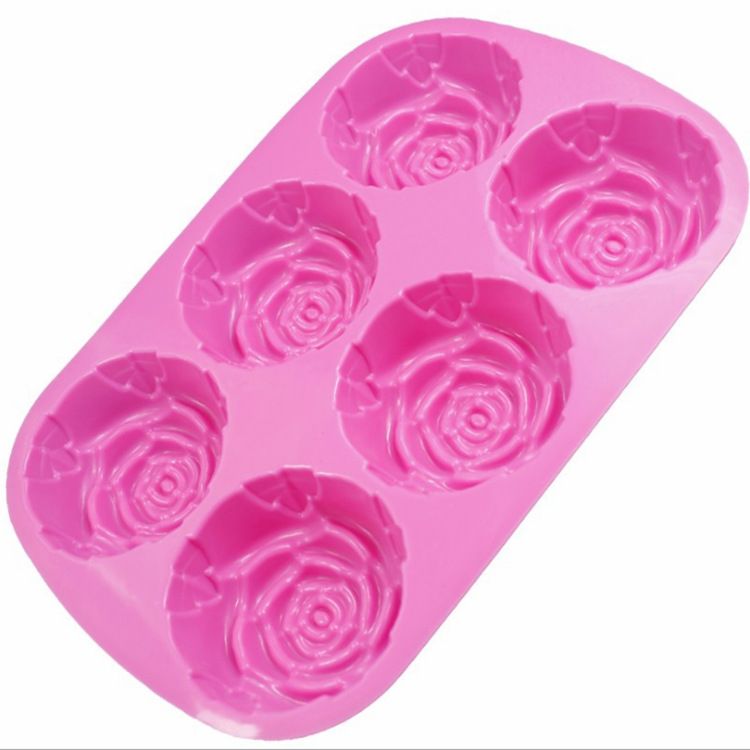 High Temperature Resistant Handmade 6 Rose Cake Molding Soap Soap Silicone Mold
