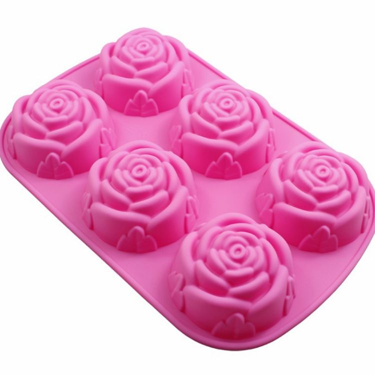 High Temperature Resistant Handmade 6 Rose Cake Molding Soap Soap Silicone Mold