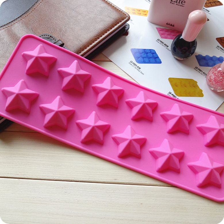 12 Even Five-pointed Star Cake Silicone Mold Chocolate Mold FDA Quality Ice Mold