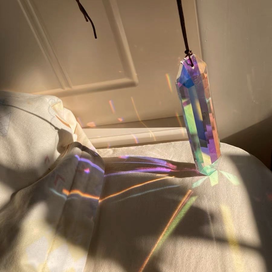 Sun Catcher Crystal Rainbow Prism Pendant Window Bedroom Magic Color Hanging Wall Decoration Wind Bell DIY Accessories