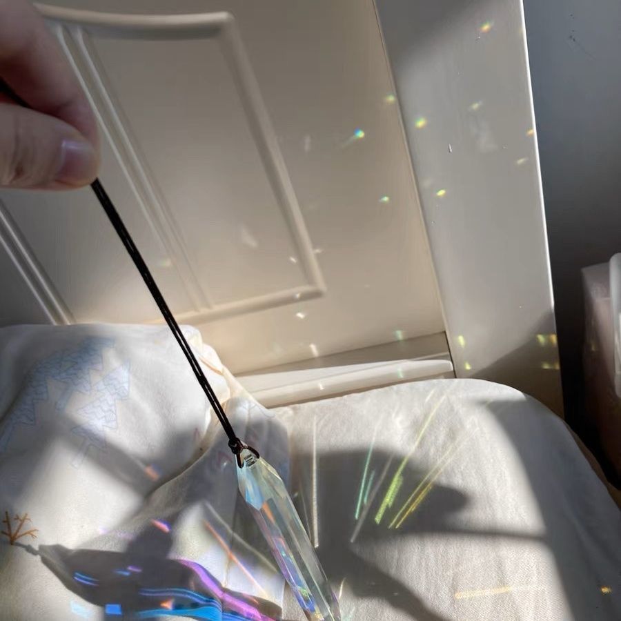 Sun Catcher Crystal Rainbow Prism Pendant Window Bedroom Magic Color Hanging Wall Decoration Wind Bell DIY Accessories