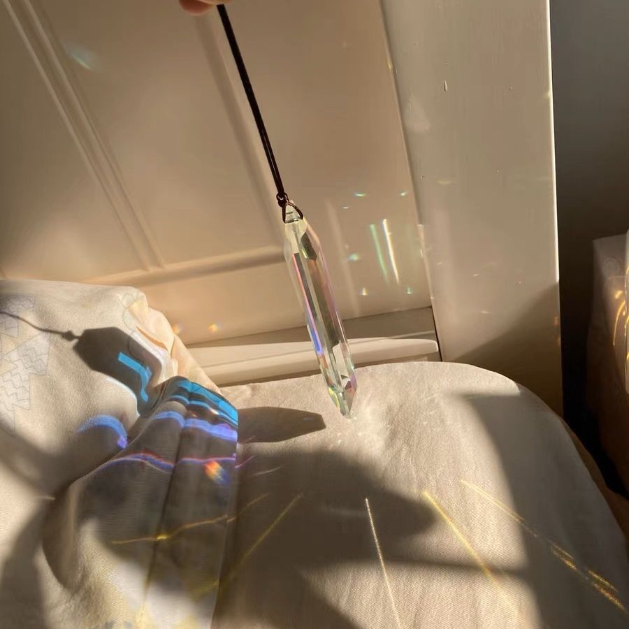 Sun Catcher Crystal Rainbow Prism Pendant Window Bedroom Magic Color Hanging Wall Decoration Wind Bell DIY Accessories