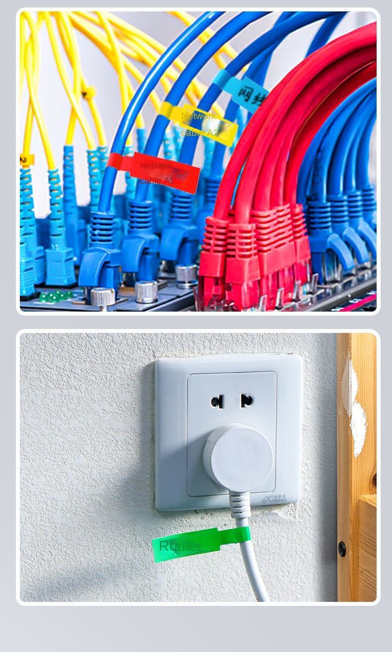 Waterproof Network Cable Label Sticker P-type Data Cable Sticker Sticker Power Line Charging Line Storage Classification