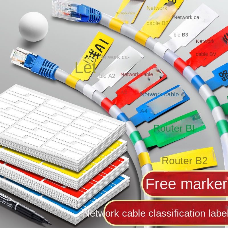 Waterproof Network Cable Label Sticker P-type Data Cable Sticker Sticker Power Line Charging Line Storage Classification