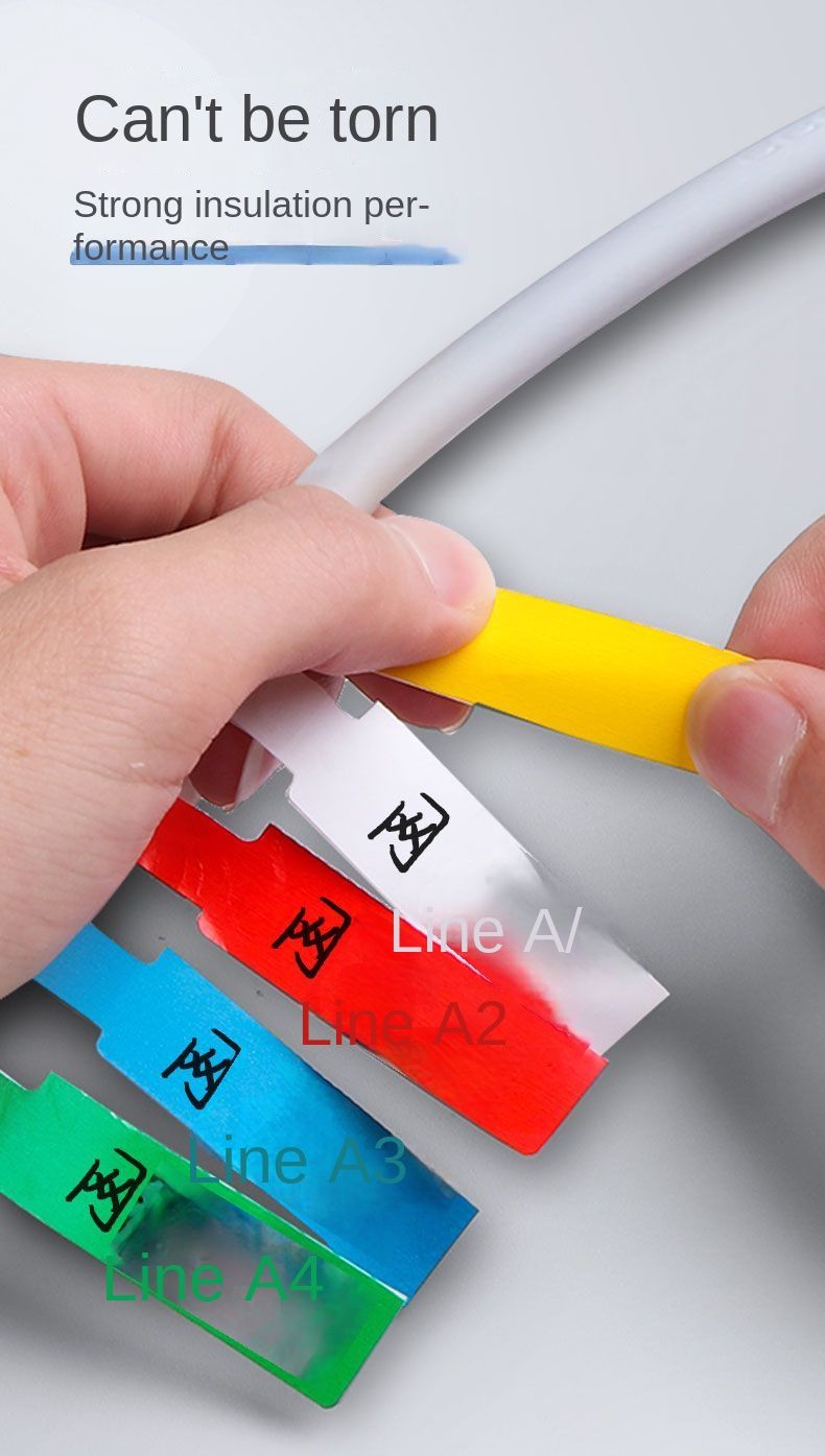 Waterproof Network Cable Label Sticker P-type Data Cable Sticker Sticker Power Line Charging Line Storage Classification