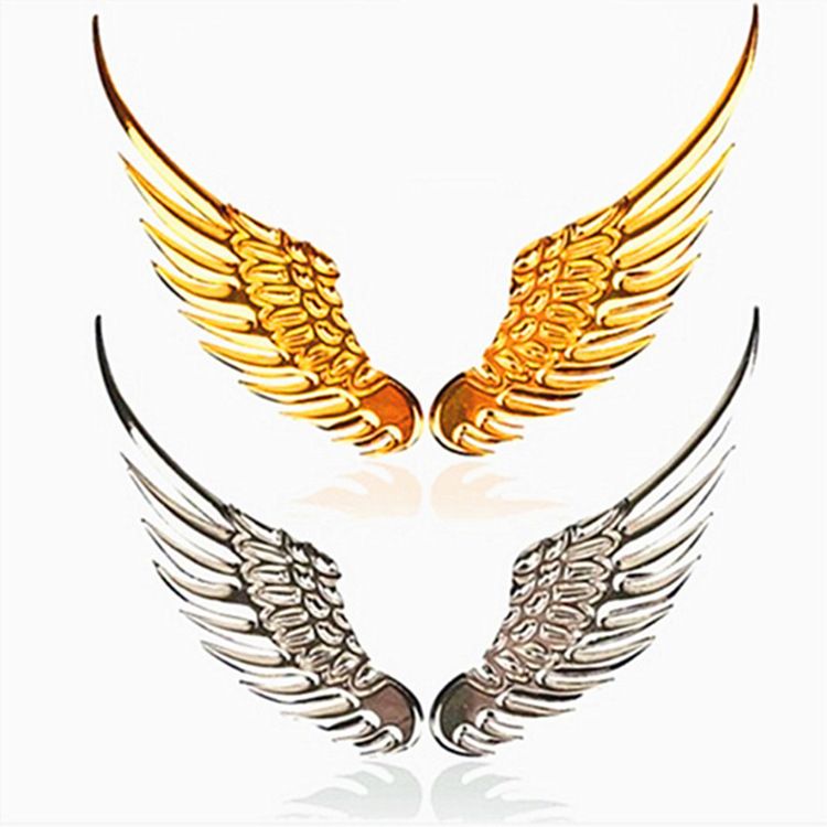 Angel Wings Eagle Wings Pure Metal Car Tail Label Car Label Modification Personality Decorative 3D Sticker