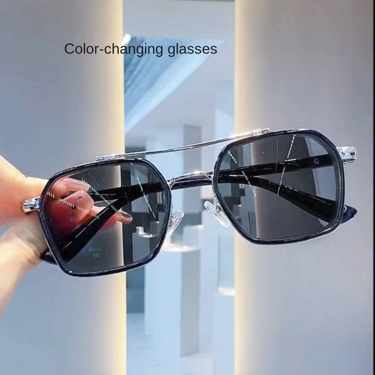 New Photochromic Sunglasses Men's Polarized High-end Fashionista Anti-UV Sunglasses Advanced Sense