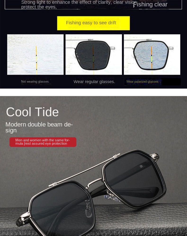 New Photochromic Sunglasses Men's Polarized High-end Fashionista Anti-UV Sunglasses Advanced Sense