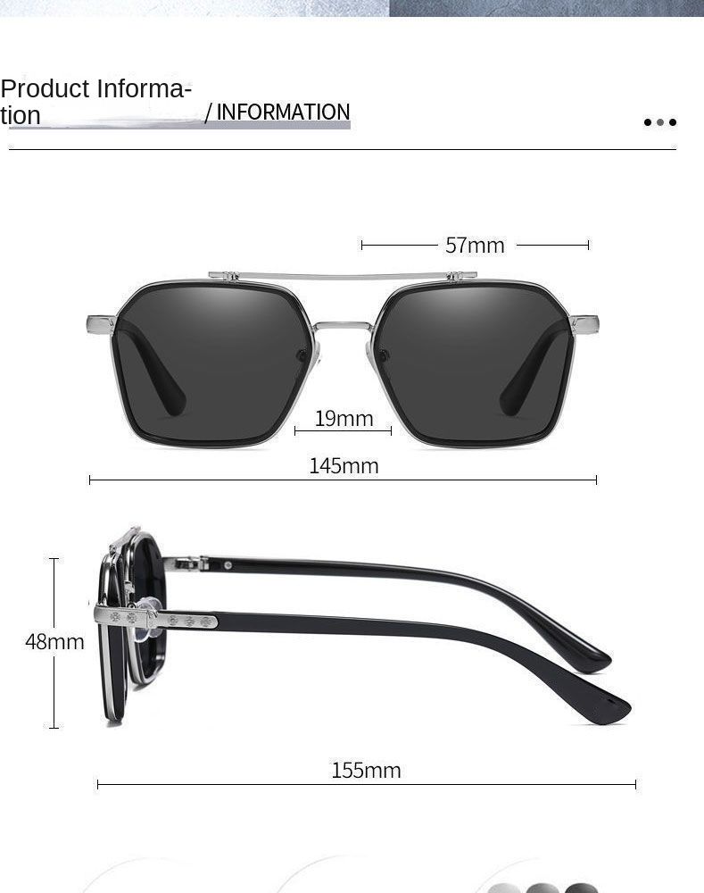 New Photochromic Sunglasses Men's Polarized High-end Fashionista Anti-UV Sunglasses Advanced Sense