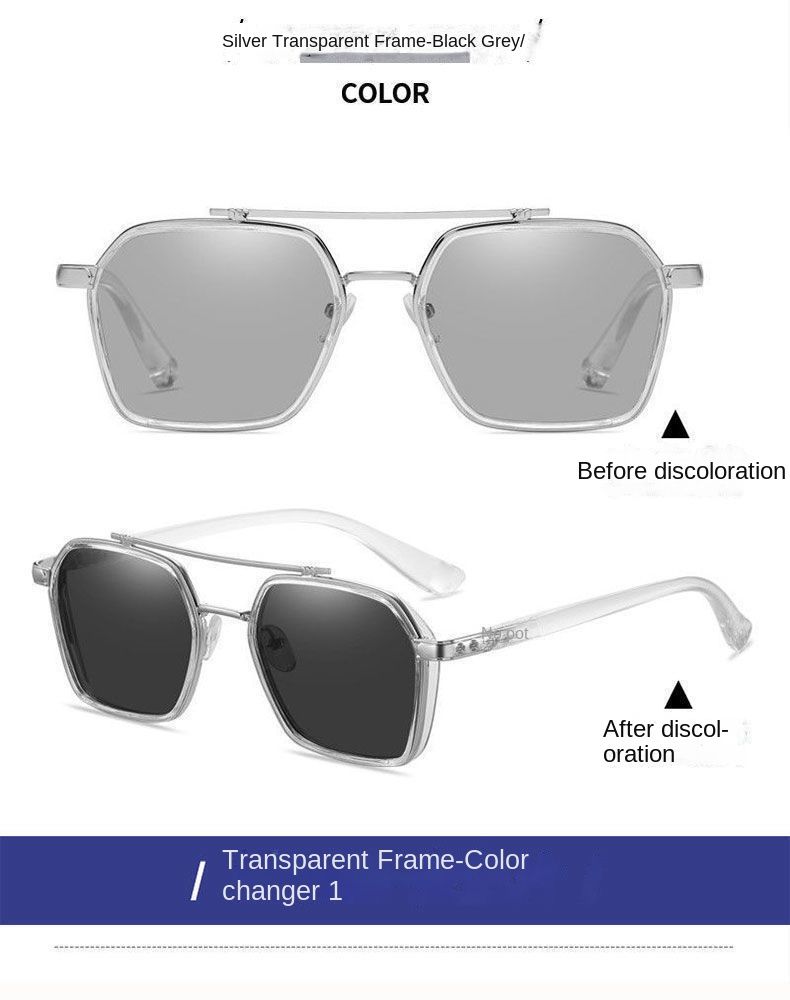 New Photochromic Sunglasses Men's Polarized High-end Fashionista Anti-UV Sunglasses Advanced Sense