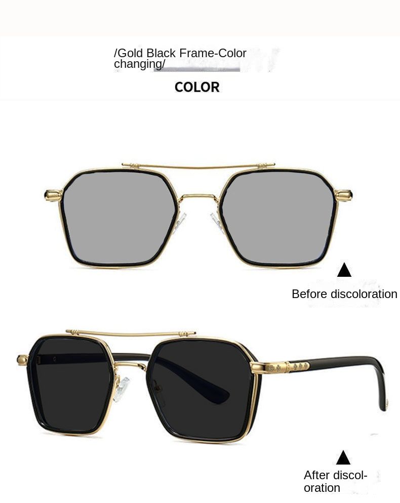 New Photochromic Sunglasses Men's Polarized High-end Fashionista Anti-UV Sunglasses Advanced Sense