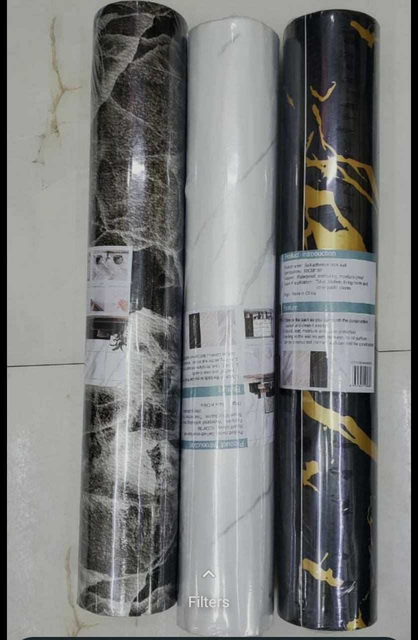 Classic Marble Wallpaper Oilproof &&  Waterproof Wall Sticker Self Adhesive & Removable wall paper are back with glue, just peel and stick, can be applied to the majority of flat surfaces. And of cour