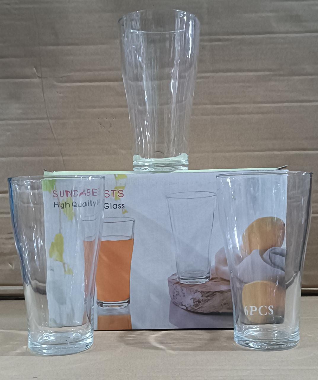 6 Pcs High Quality Water/juice GlassesHigh Quality Drinkware type: Wine glass
Material: Glass