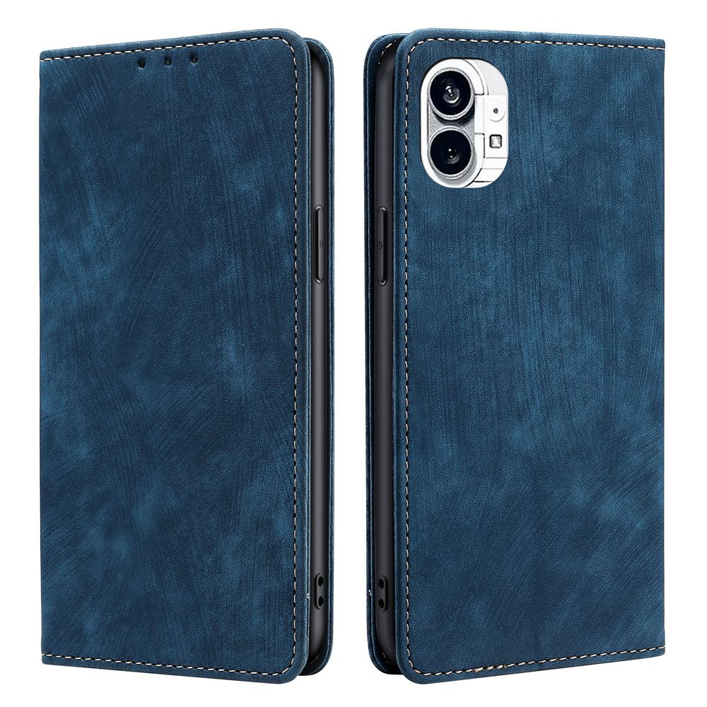 Wallet Flip Cover for Nothing Phone2 / Phone 2 with RFID Anti-theft Brush Skin Feeling PU+TPU Shockproof Case