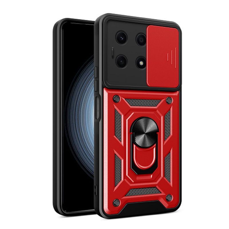 Xiaomi Redmi Note 13 4G, Phone Case with Sliding Camera Cover,Heavy Duty Rugged Military Grade Shockproof Built-in 360° Magnetic Stand Holder