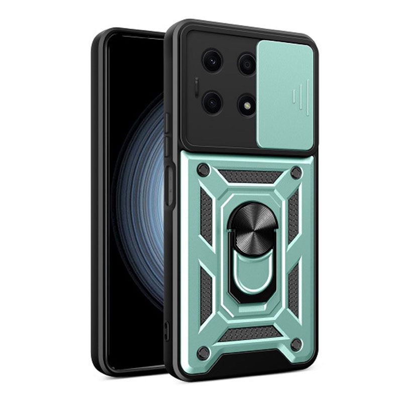 Xiaomi Redmi Note 13 5G, Phone Case with Sliding Camera Cover,Heavy Duty Rugged Military Grade Shockproof Built-in 360° Magnetic Stand Holder