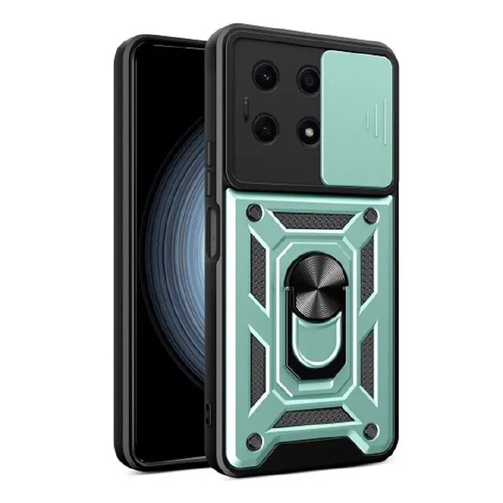 Xiaomi Redmi Note 13 5G, Phone Case with Sliding Camera Cover,Heavy Duty Rugged Military Grade Shockproof Built-in 360° Magnetic Stand Holder