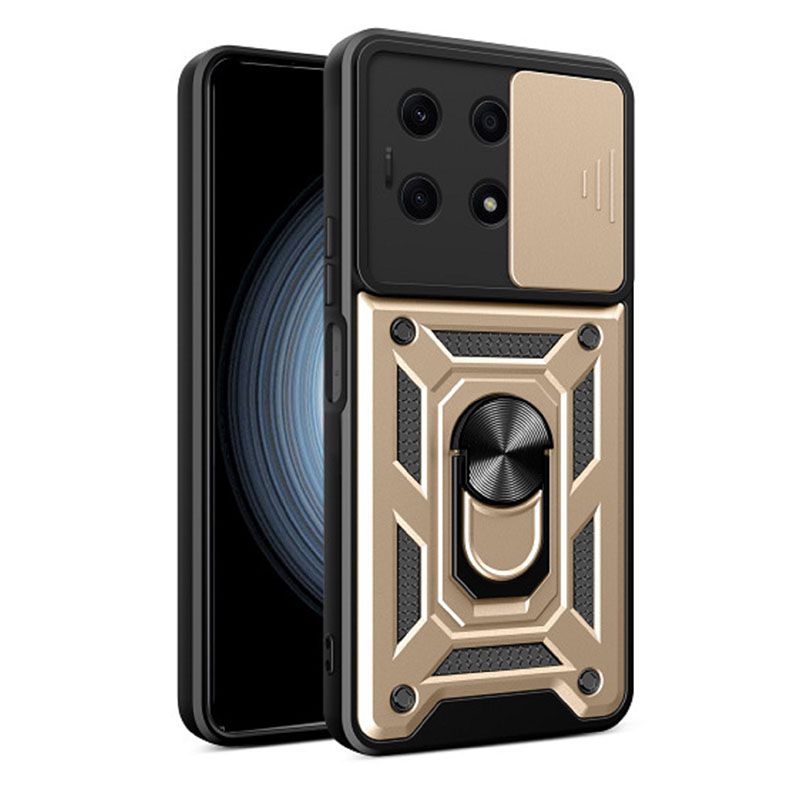 Xiaomi Redmi Note 13 5G, Phone Case with Sliding Camera Cover,Heavy Duty Rugged Military Grade Shockproof Built-in 360° Magnetic Stand Holder