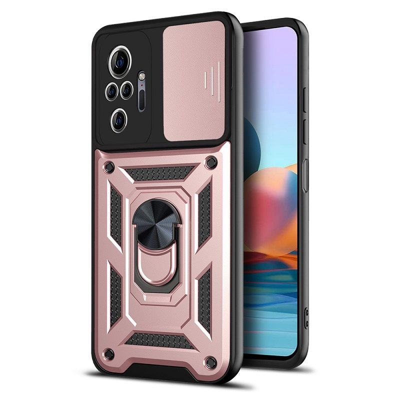Xiaomi Redmi Note 10 Pro 6.67"/10 Pro Max Phone Case with Sliding Camera Cover,Heavy Duty Rugged Military Grade Shockproof Built-in 360° Magnetic Stand Holder
