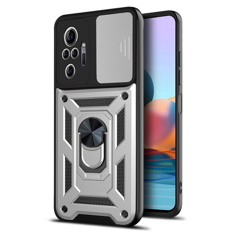 Xiaomi Redmi Note 10 Pro 6.67"/10 Pro Max Phone Case with Sliding Camera Cover,Heavy Duty Rugged Military Grade Shockproof Built-in 360° Magnetic Stand Holder