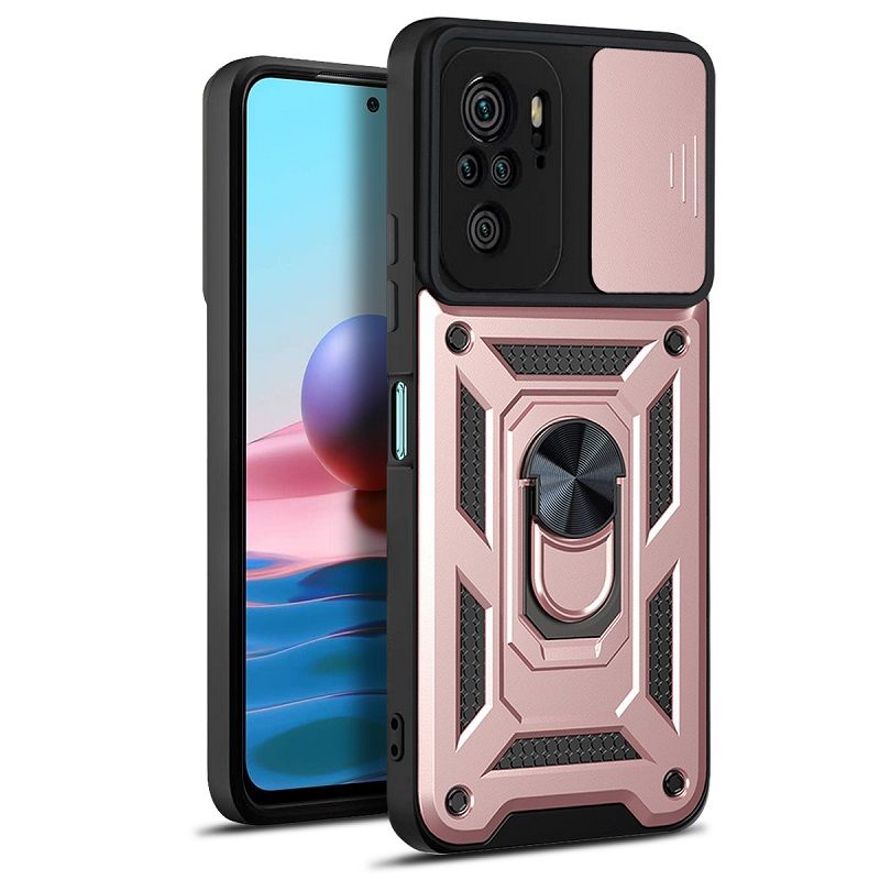 Xiaomi Redmi Note 10 6.43" /Note 10S 6.43" Phone Case with Sliding Camera Cover,Heavy Duty Rugged Military Grade Shockproof Built-in 360° Magnetic Stand Holder