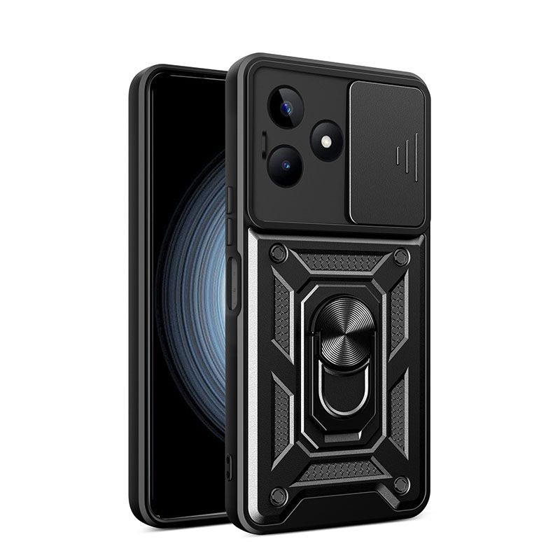 Luxury Slide Camera Lens Case Cover For OPPO Realme Note 50/ Realme C53 / Realme C51 / Realme Narzo N53 vehicle-mounted Magnetic Kickstand Bumper Cover