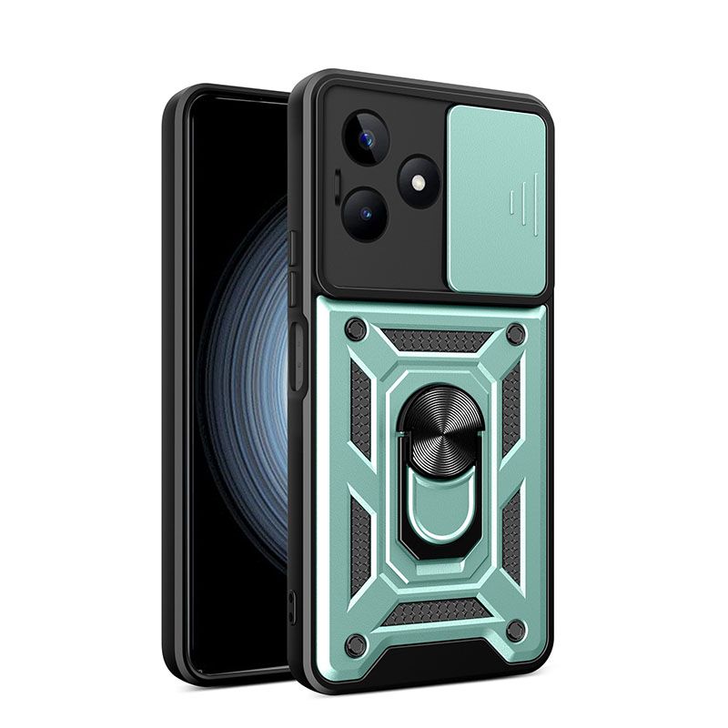 Luxury Slide Camera Lens Case Cover For OPPO Realme Note 50/ Realme C53 / Realme C51 / Realme Narzo N53 vehicle-mounted Magnetic Kickstand Bumper Cover