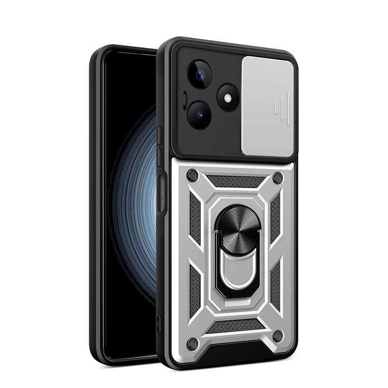 Luxury Slide Camera Lens Case Cover For OPPO Realme Note 50/ Realme C53 / Realme C51 / Realme Narzo N53 vehicle-mounted Magnetic Kickstand Bumper Cover
