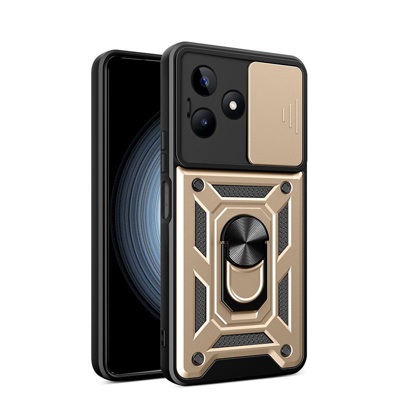 Luxury Slide Camera Lens Case Cover For OPPO Realme Note 50/ Realme C53 / Realme C51 / Realme Narzo N53 vehicle-mounted Magnetic Kickstand Bumper Cover