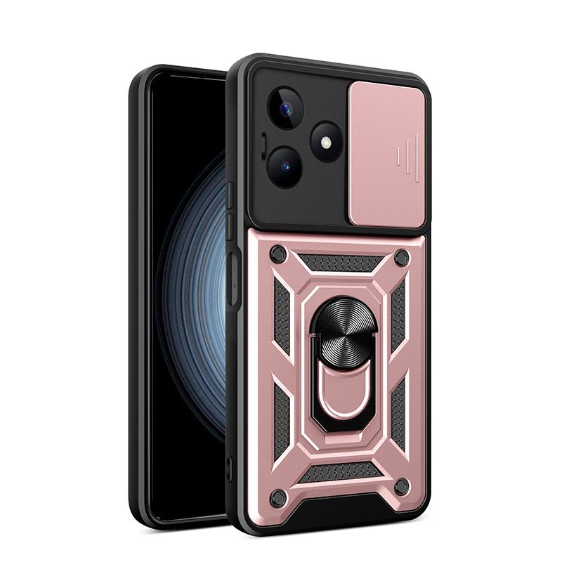 Luxury Slide Camera Lens Case Cover For OPPO Realme Note 50/ Realme C53 / Realme C51 / Realme Narzo N53 vehicle-mounted Magnetic Kickstand Bumper Cover