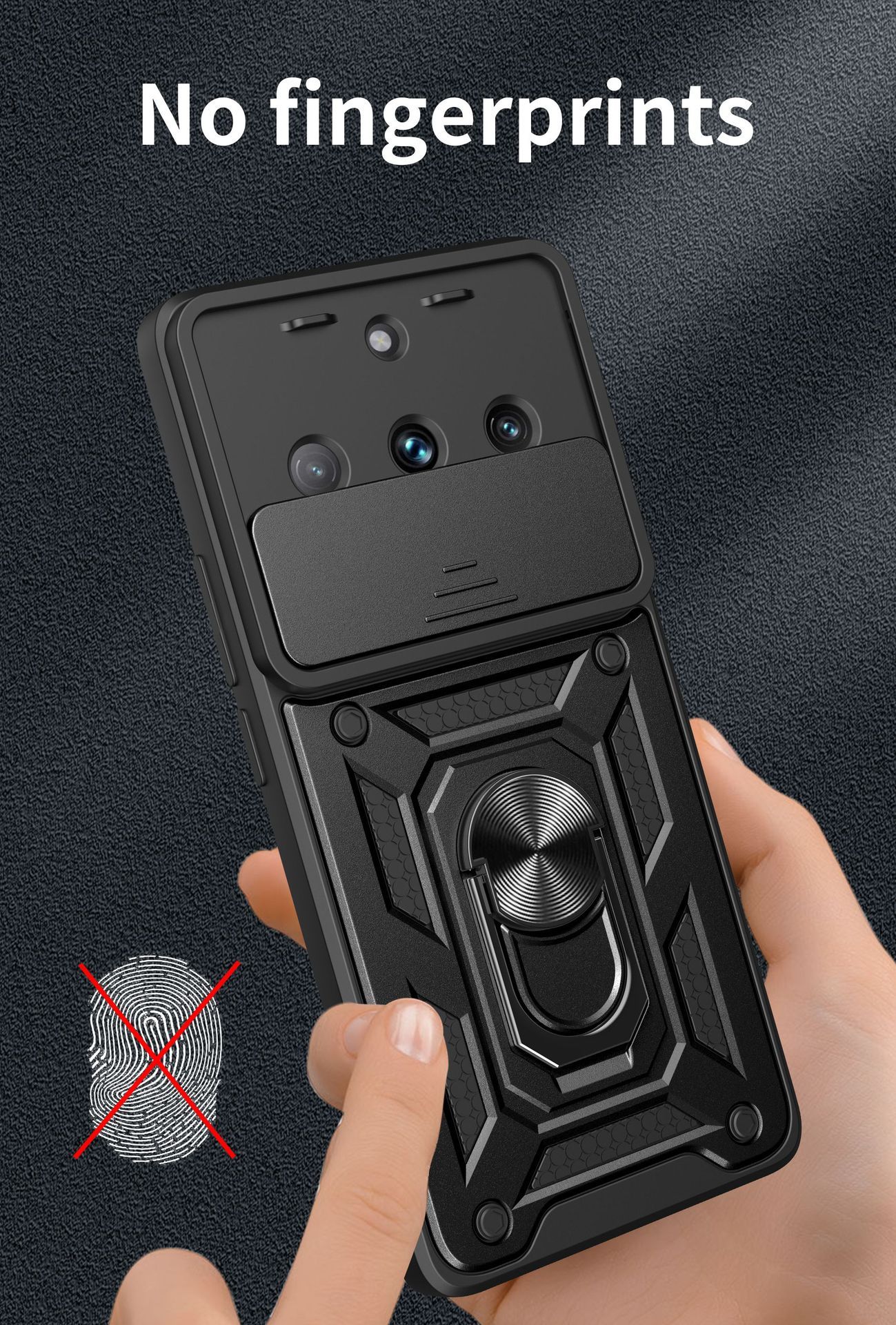 OPPO Realme 11 Pro 5G Phone Case with Sliding Camera Cover,Heavy Duty Rugged Military Grade Shockproof Built-in 360° Magnetic Stand Holder