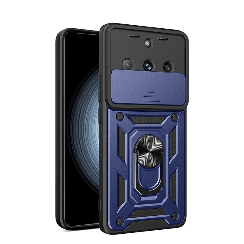 OPPO Realme 11 Pro 5G Phone Case with Sliding Camera Cover,Heavy Duty Rugged Military Grade Shockproof Built-in 360° Magnetic Stand Holder