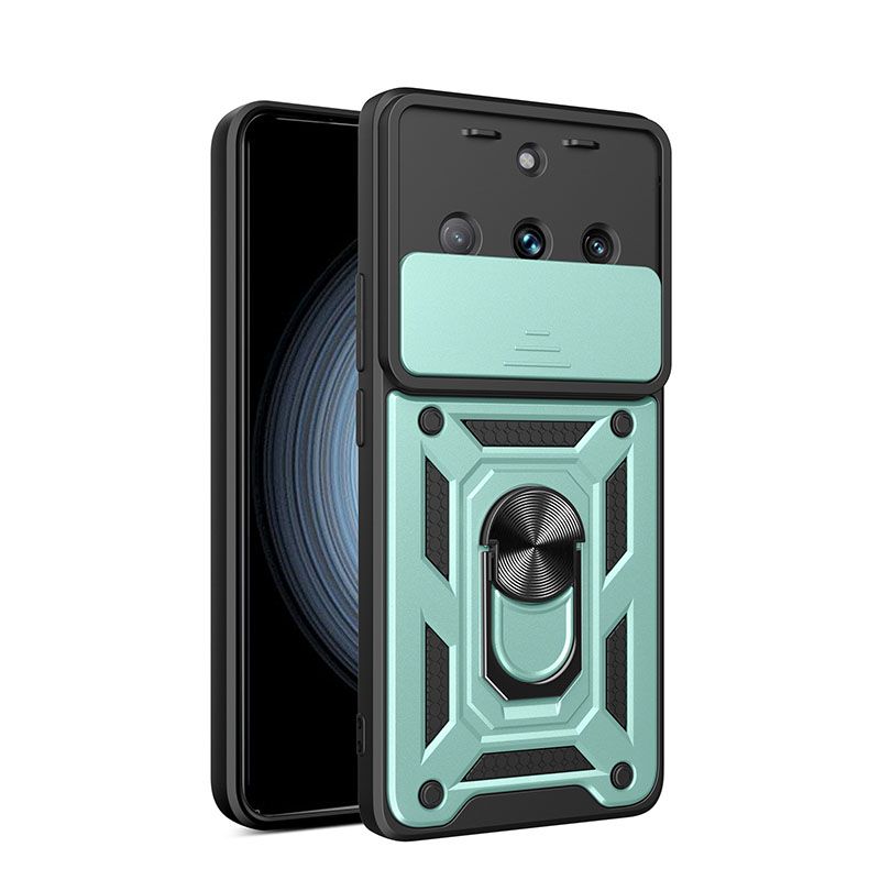 OPPO Realme 11 Pro 5G Phone Case with Sliding Camera Cover,Heavy Duty Rugged Military Grade Shockproof Built-in 360° Magnetic Stand Holder