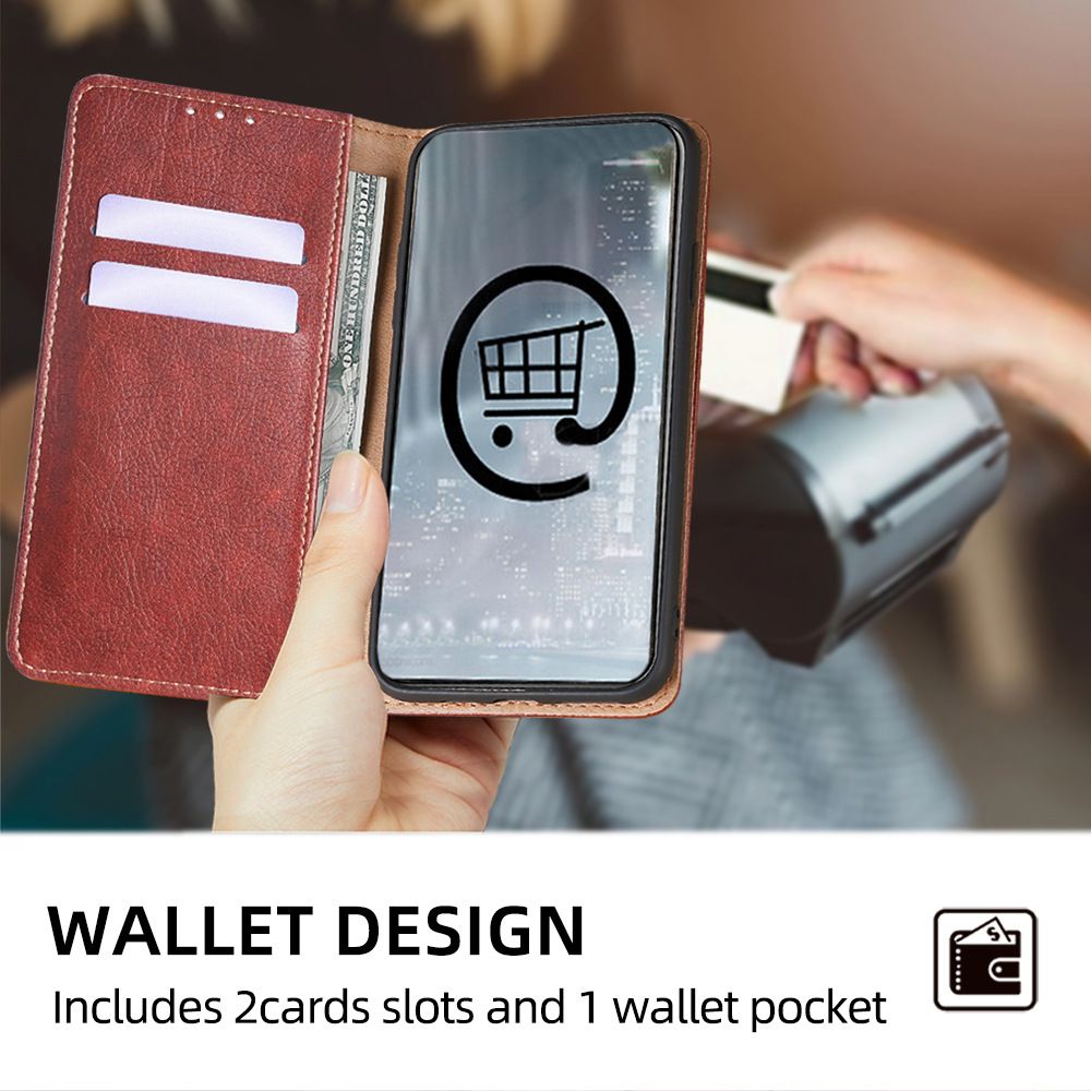 PU Leather Flip Cover for Infinix Note 30 VIP Case Wallet Card Slots Magnetic Closure Shockproof Cover