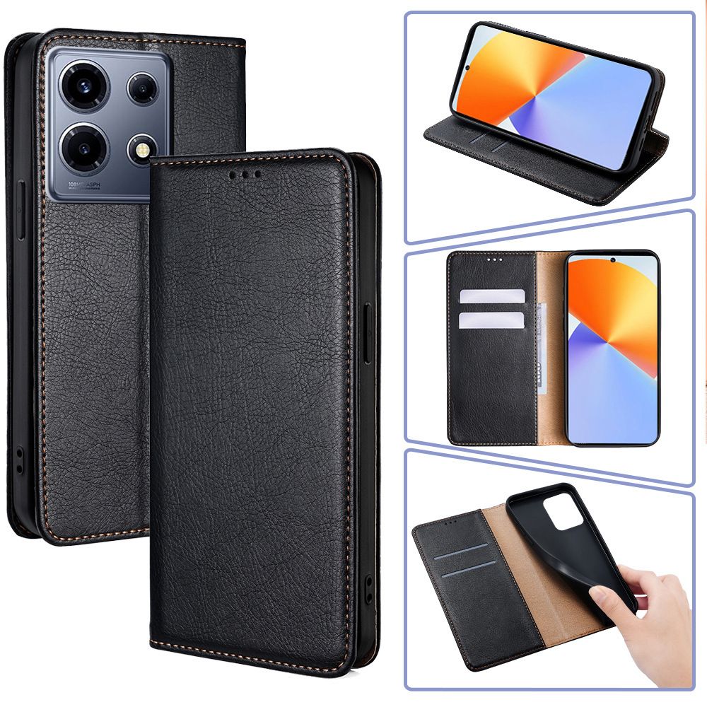 PU Leather Flip Cover for Infinix Note 30 VIP Case Wallet Card Slots Magnetic Closure Shockproof Cover