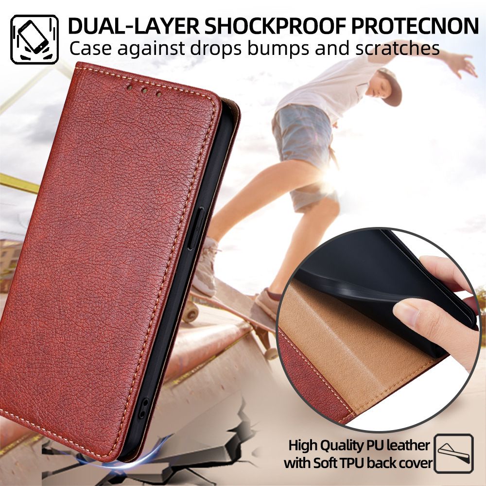 PU Leather Flip Cover for Infinix Note 30 VIP Case Wallet Card Slots Magnetic Closure Shockproof Cover