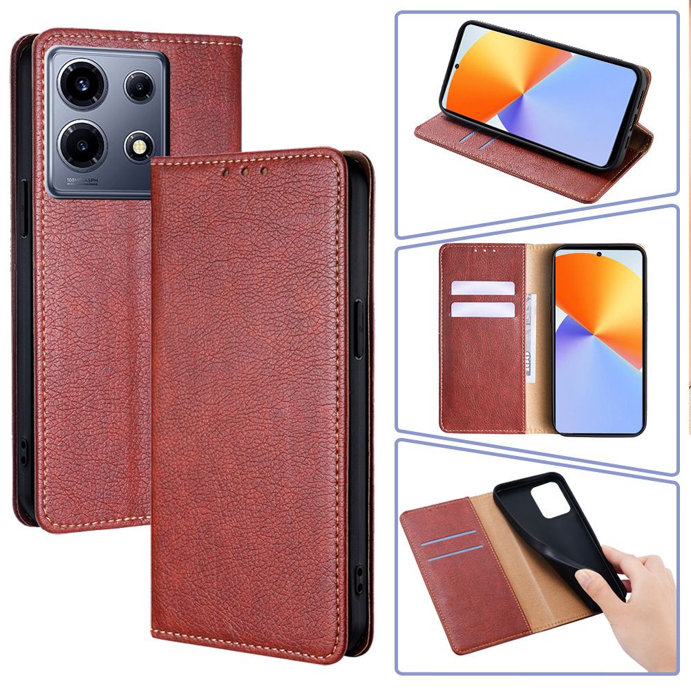 PU Leather Flip Cover for Infinix Note 30 VIP Case Wallet Card Slots Magnetic Closure Shockproof Cover