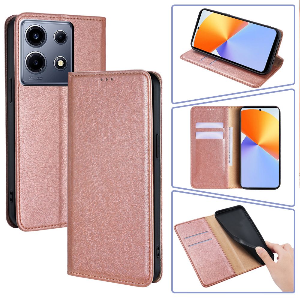PU Leather Flip Cover for Infinix Note 30 VIP Case Wallet Card Slots Magnetic Closure Shockproof Cover