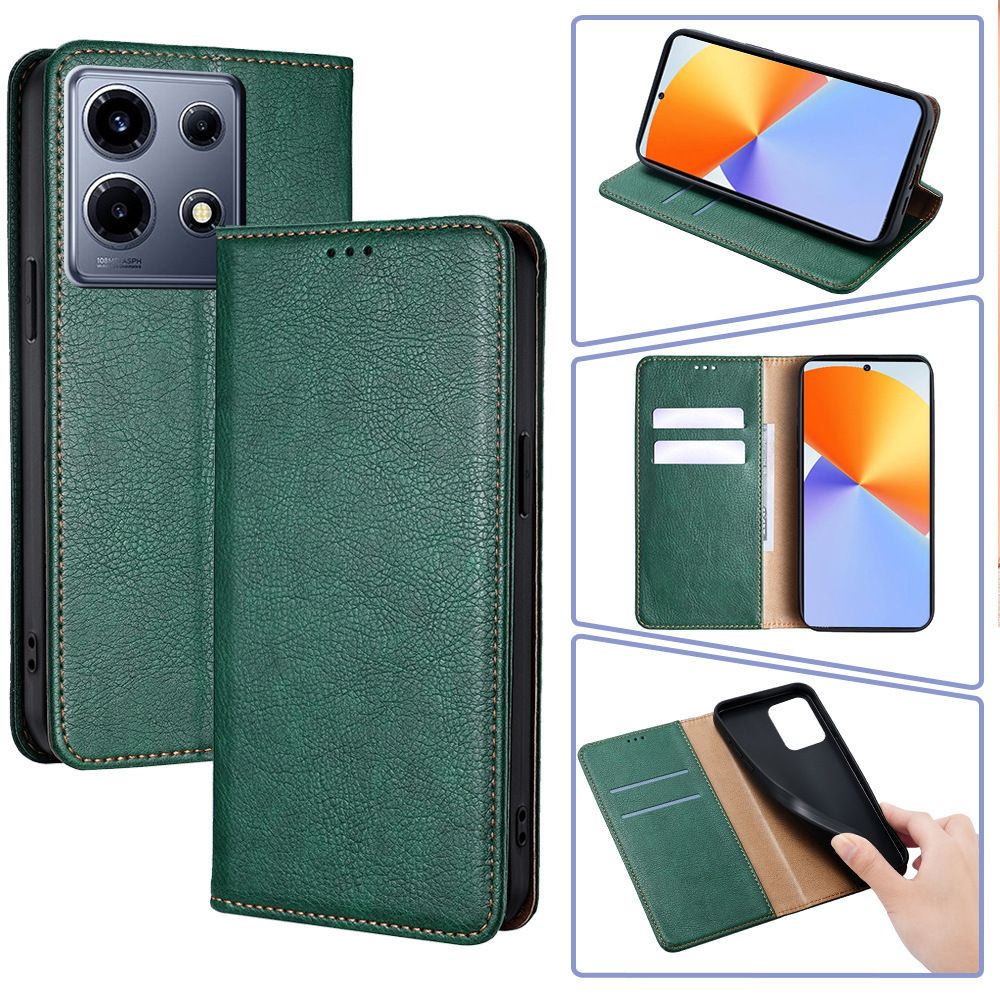 PU Leather Flip Cover for Infinix Note 30 VIP Case Wallet Card Slots Magnetic Closure Shockproof Cover